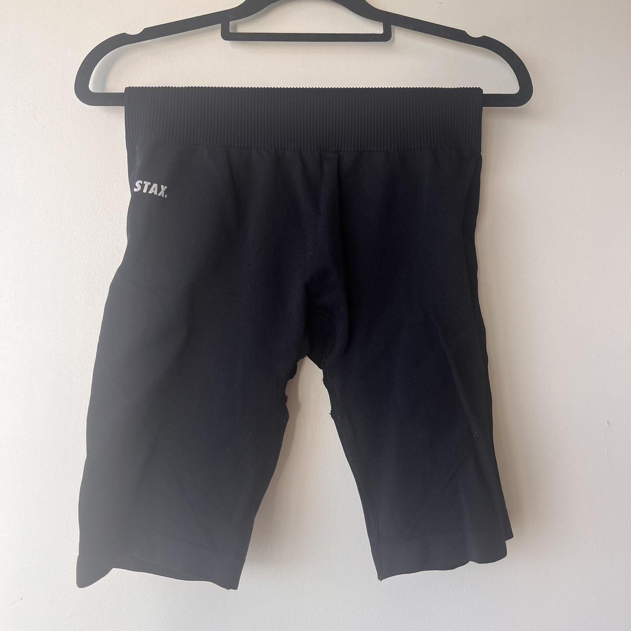 STAX BLACK BIKE SHORT - Depop