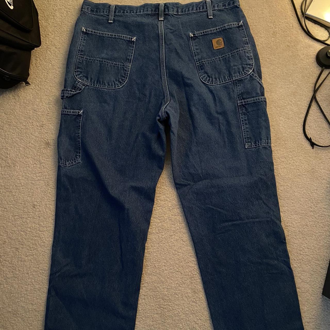 Carhartt carpenters w white stitching Measures... - Depop