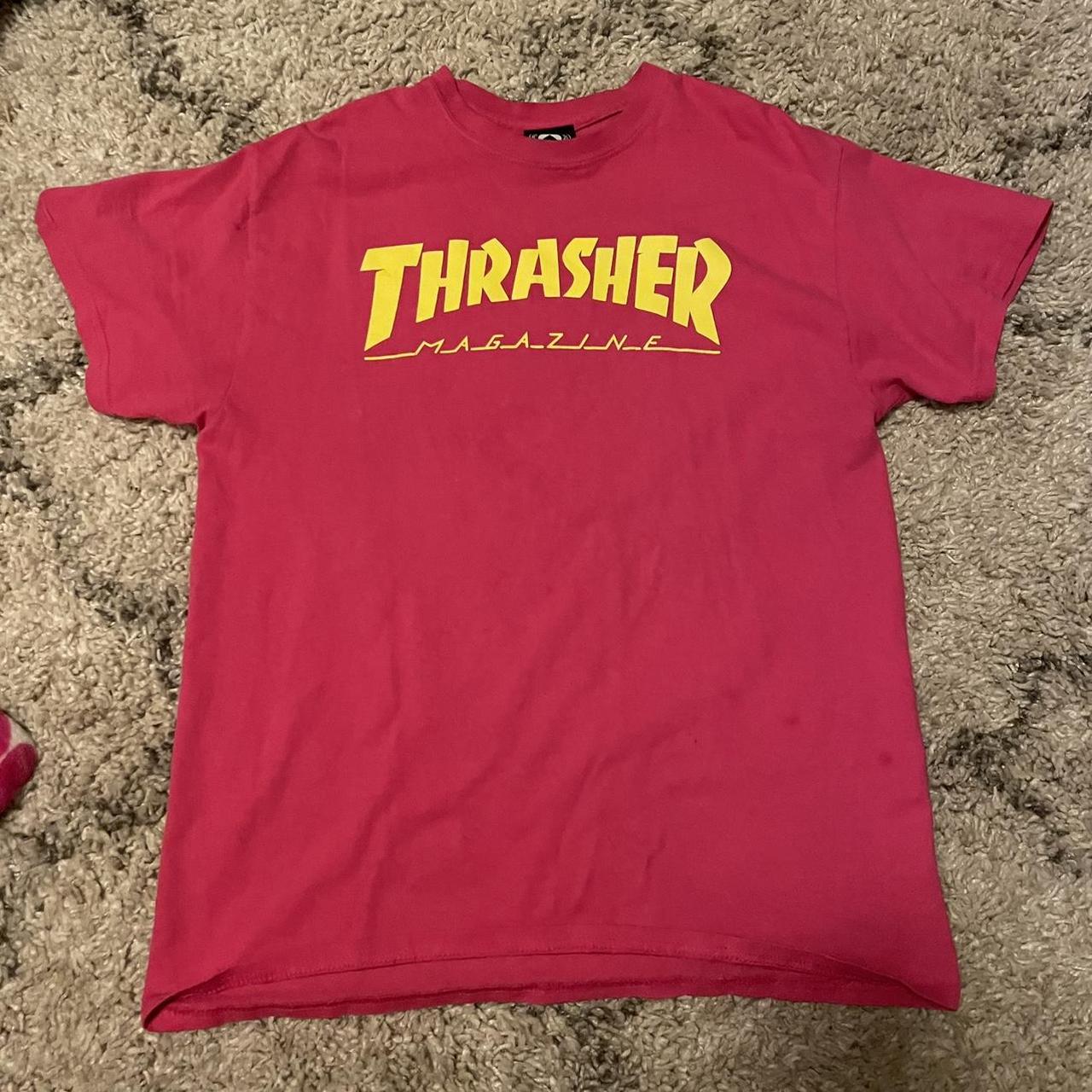 Thrasher shirt pink outlet and yellow