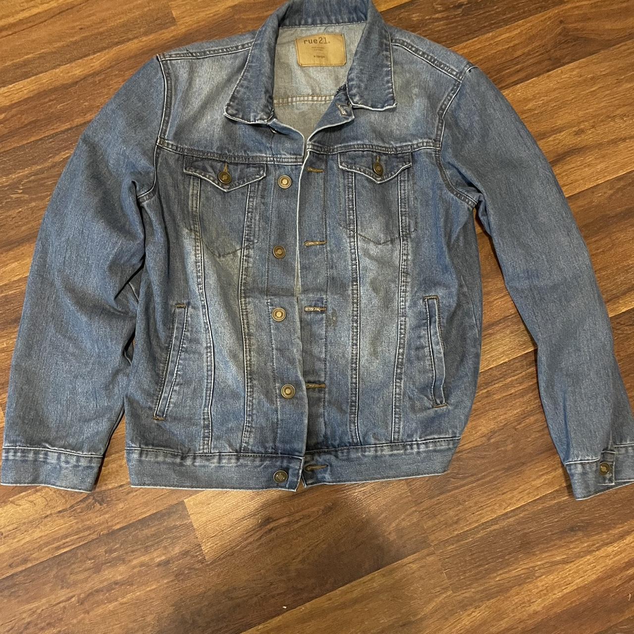 Leather denim jacket model RUE