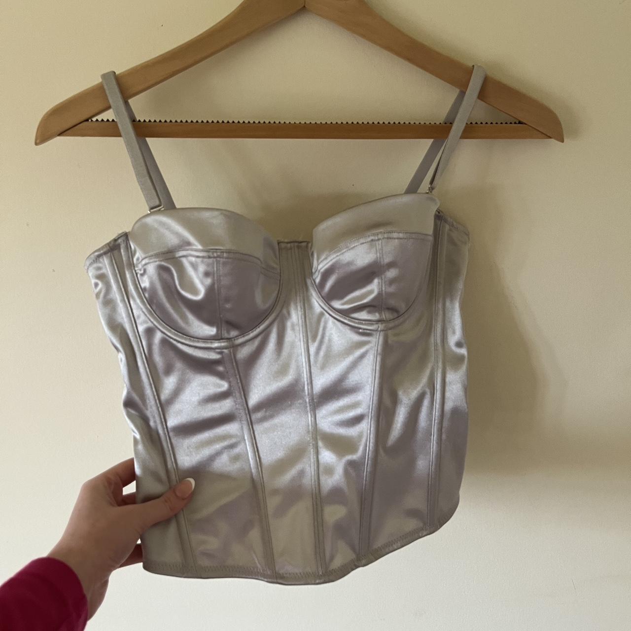Urban out from under silver corset top Great... Depop