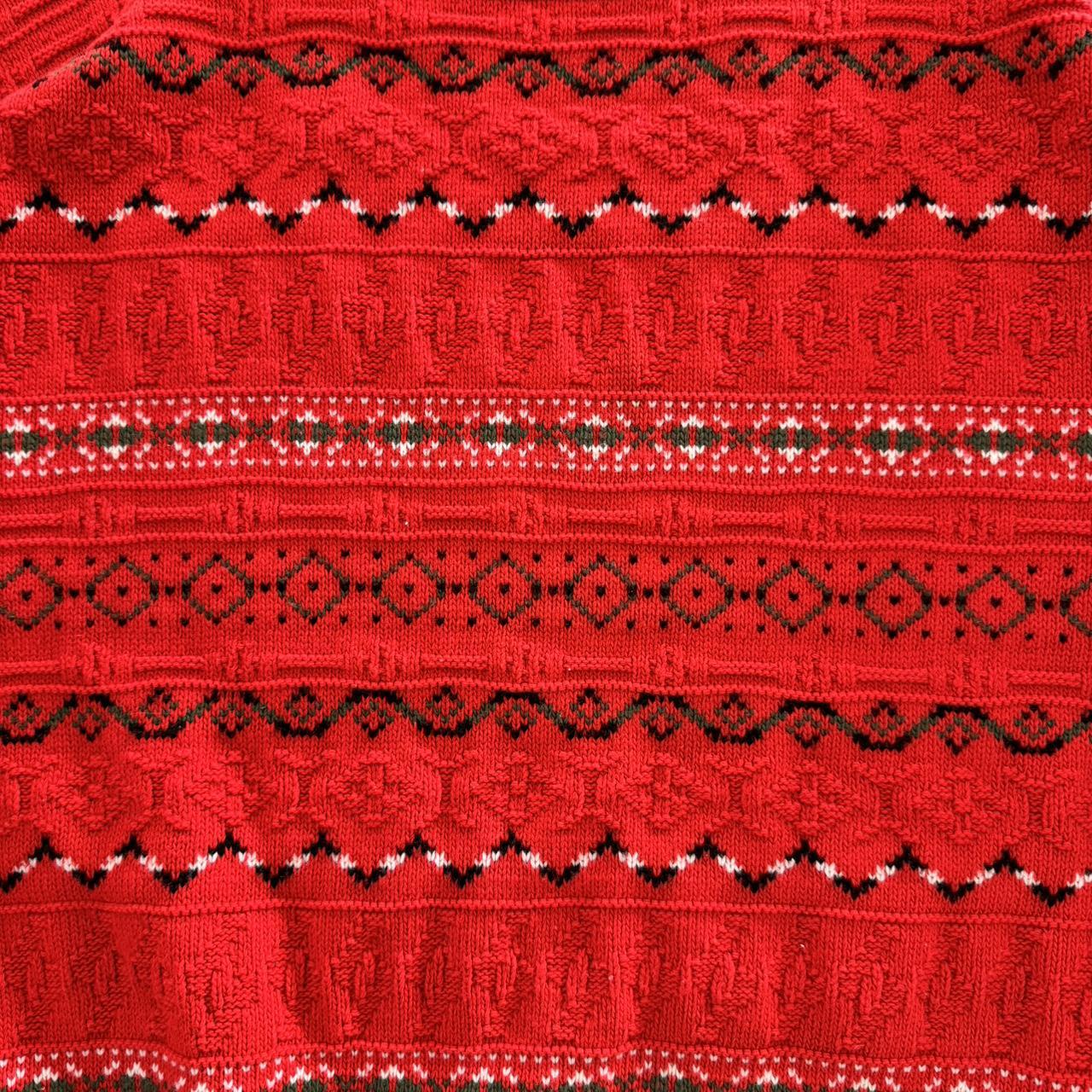 Men's Sweater - Red/Multi - L – vintage sweater n… - image 3