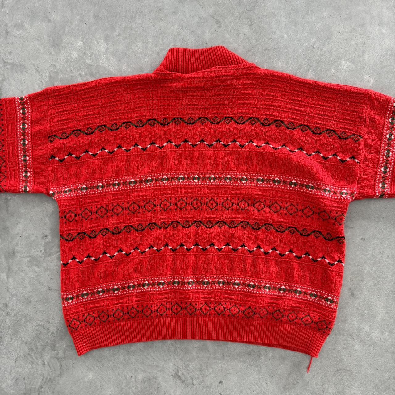 Men's Sweater - Red/Multi - L – vintage sweater n… - image 4