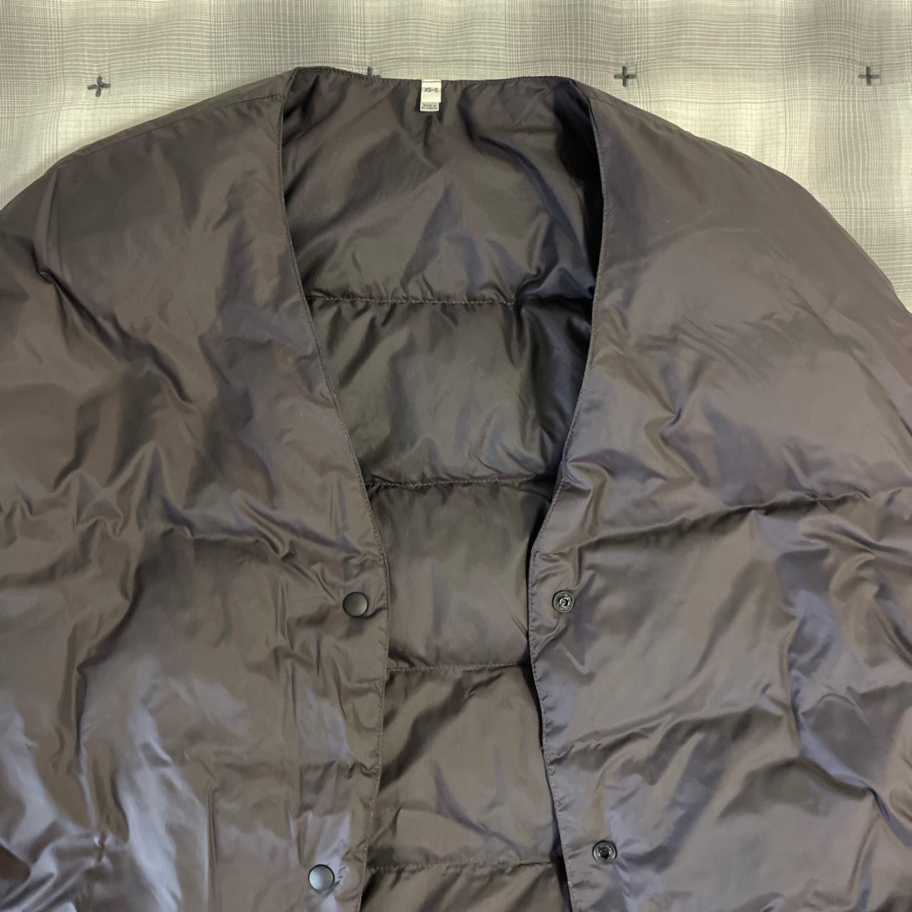 Muji long Puffer Jacket Collarless jacket Xs-S - Depop
