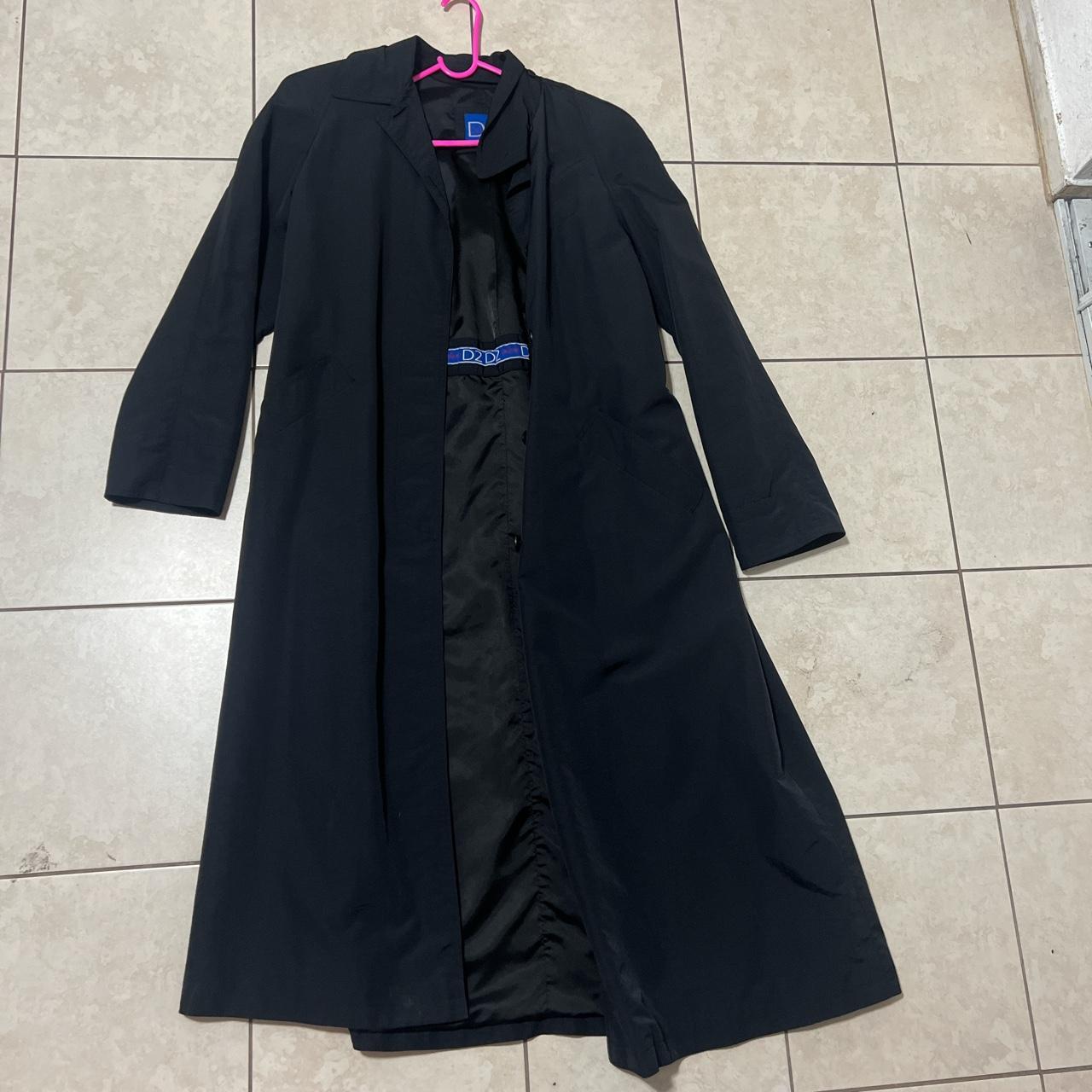 Long black D2 drizzle trench coat. This brand comes... - Depop