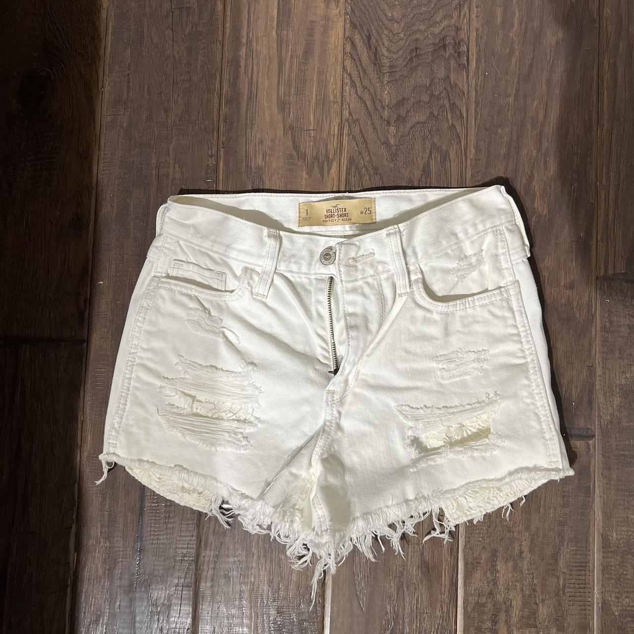 Hollister white denim shorts best sale