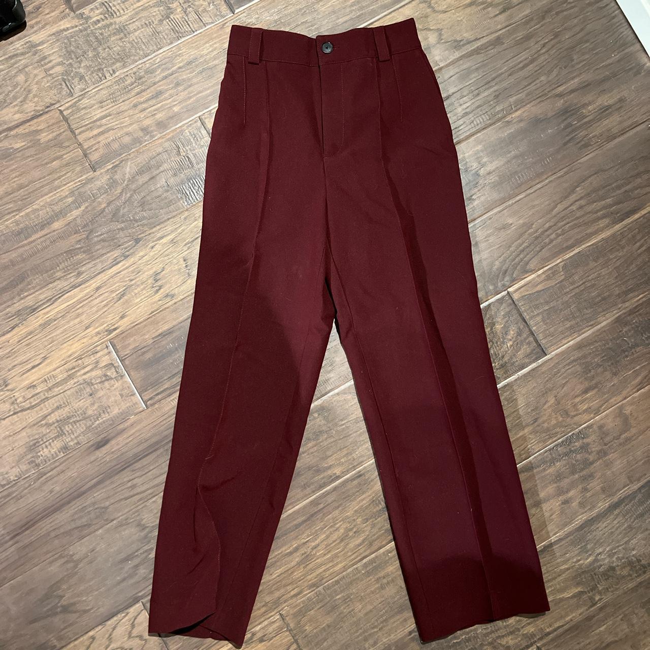 Zara best sale burgundy trousers