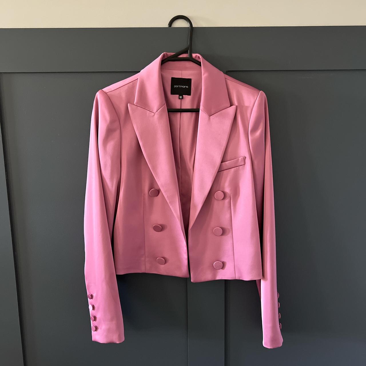 Portmans Pink satin blazer, slightly cropped Size... Depop