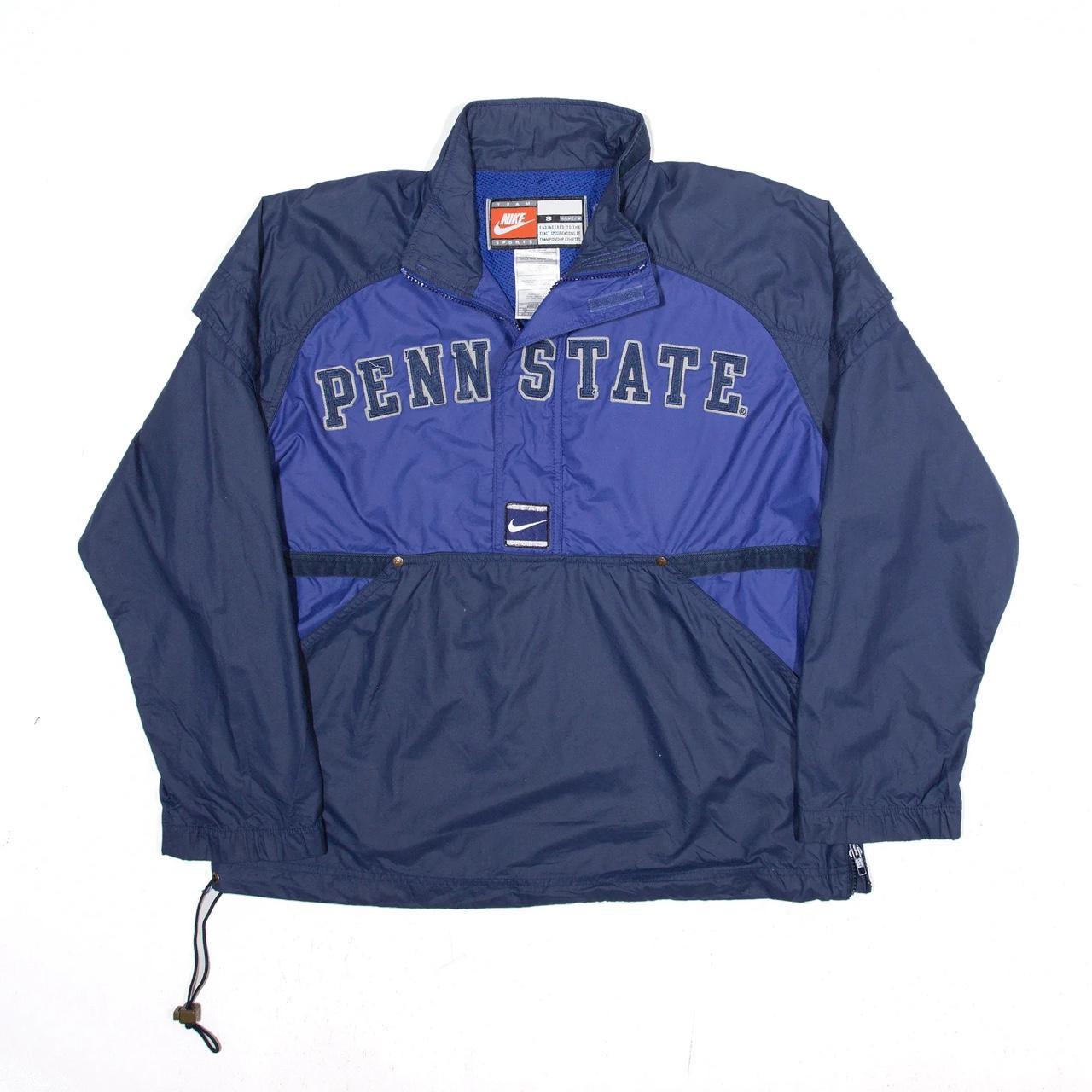 Nike Penn State Blue 90s USA Nylon Pullover Jacket Depop