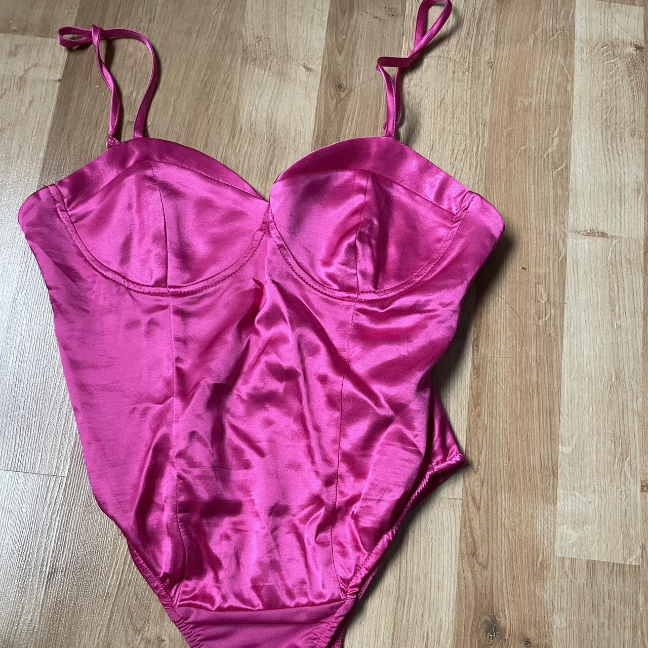 Pink bodysuit Going out🥂 Never worn Size 6 Zip... - Depop