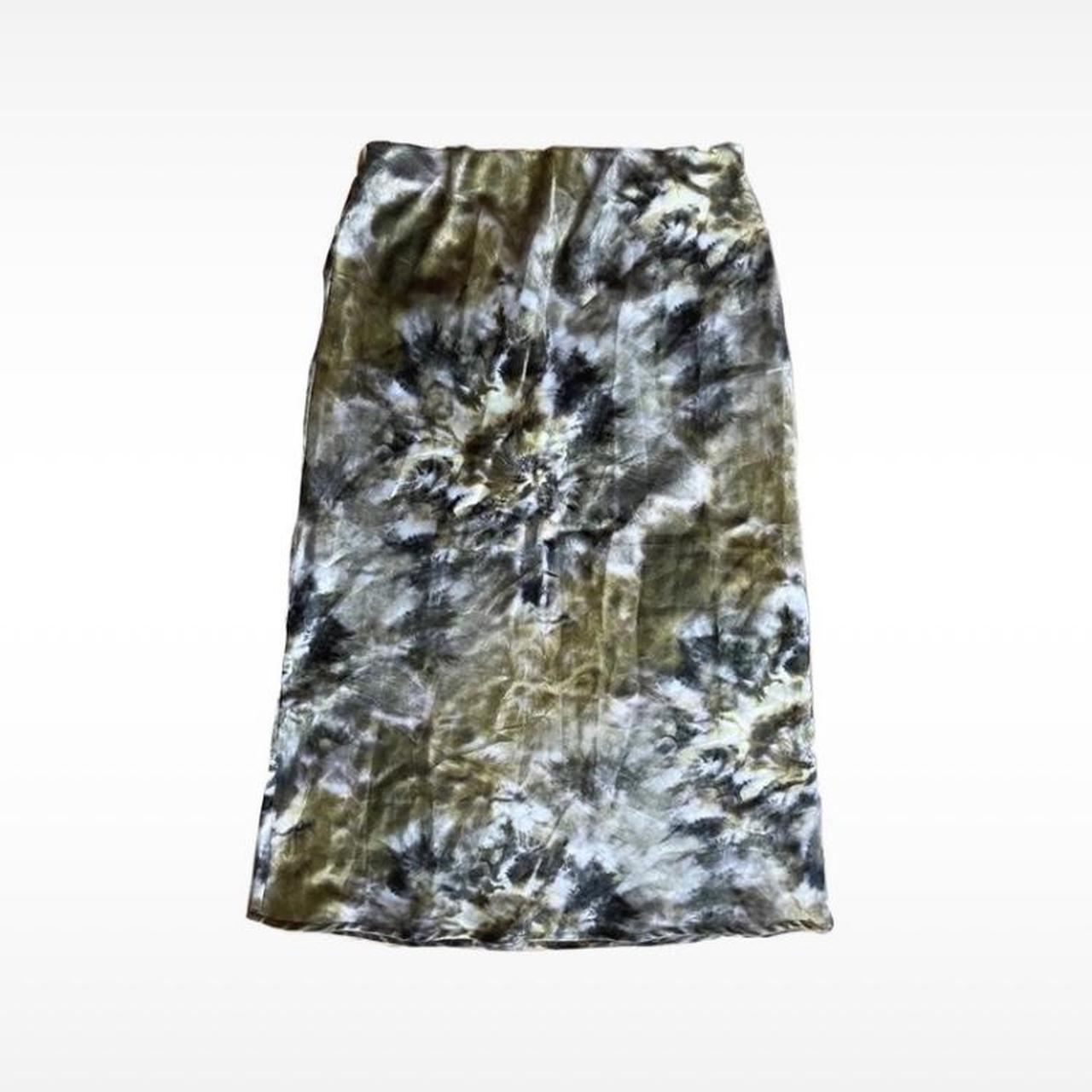 Urban outfitters satin midi\maxi skirt Green Depop