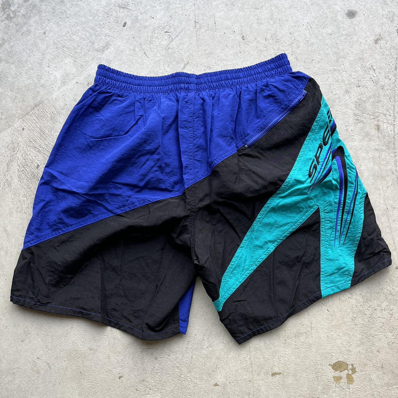 Speedo Men's Blue and Green Shorts | Depop