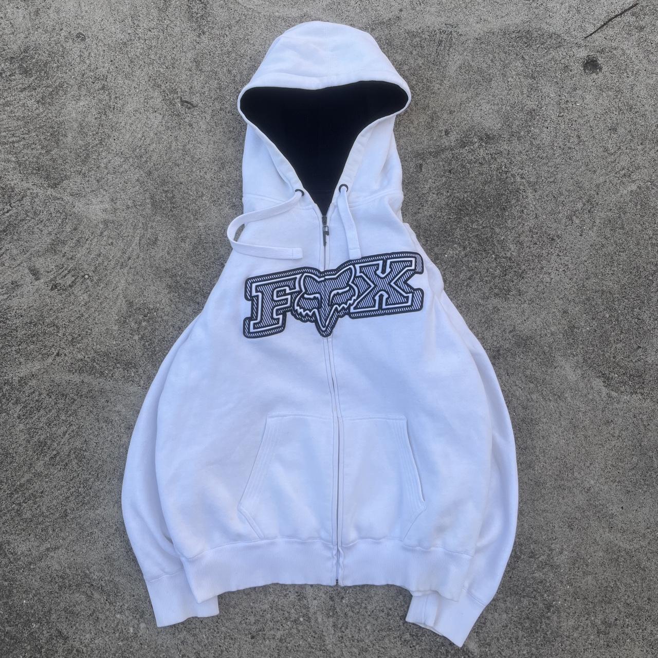 Y2K FOX RACING GRUNGE SKATE ZIP UP HOODIE SIZE... Depop