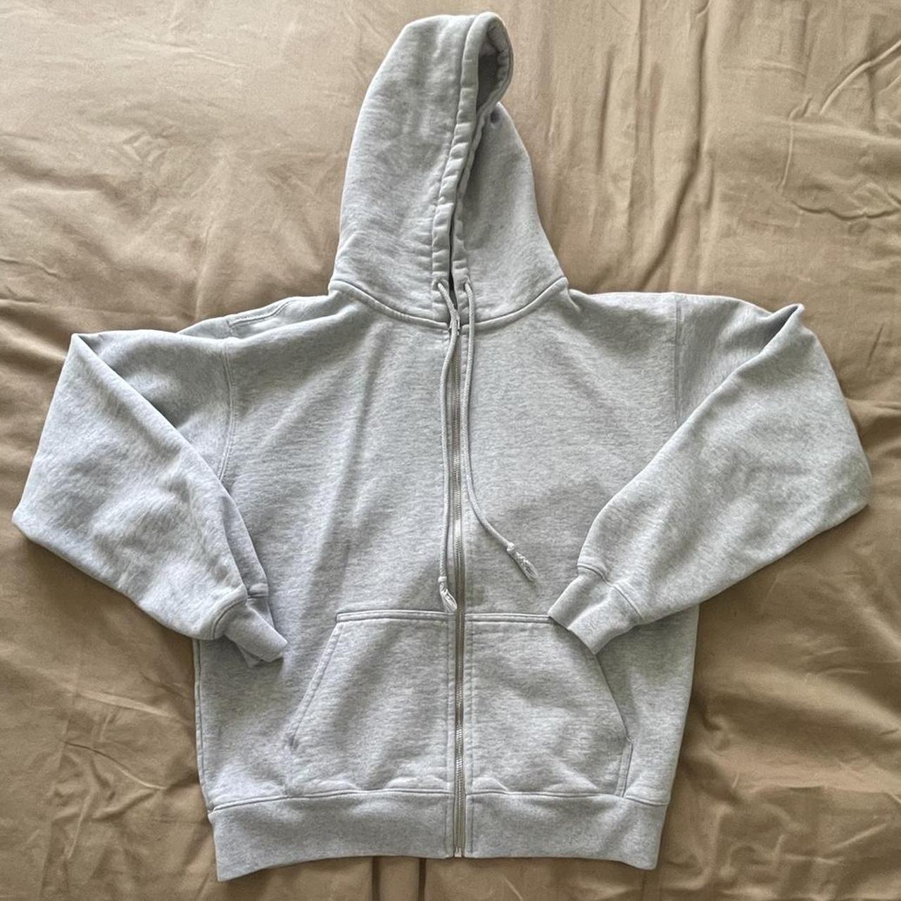 Brandy Melville grey christy hoodie Normal fit but... - Depop