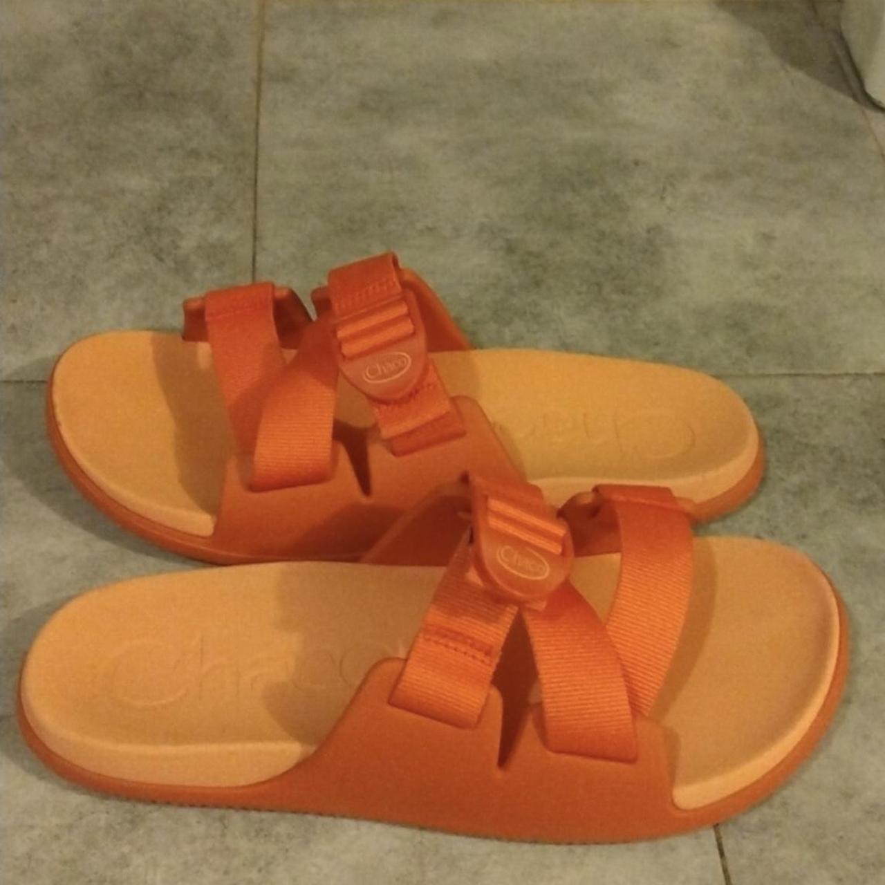 Chaco women s chillos slide sandals in color orange