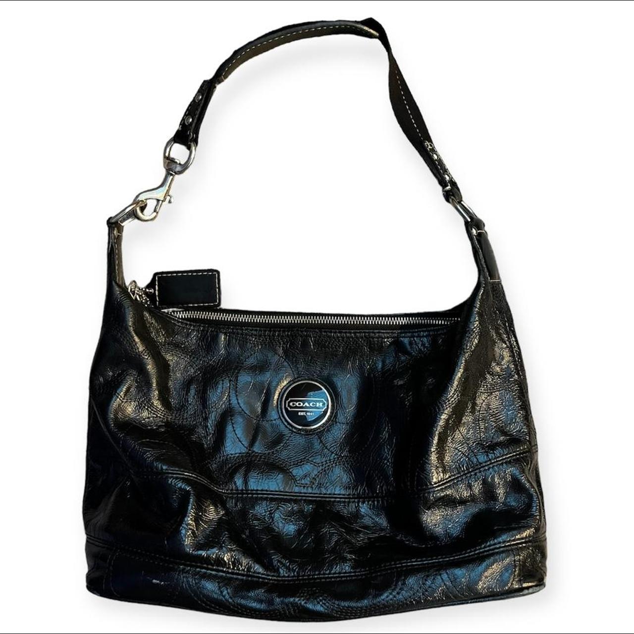 Coach black sales shiny purse