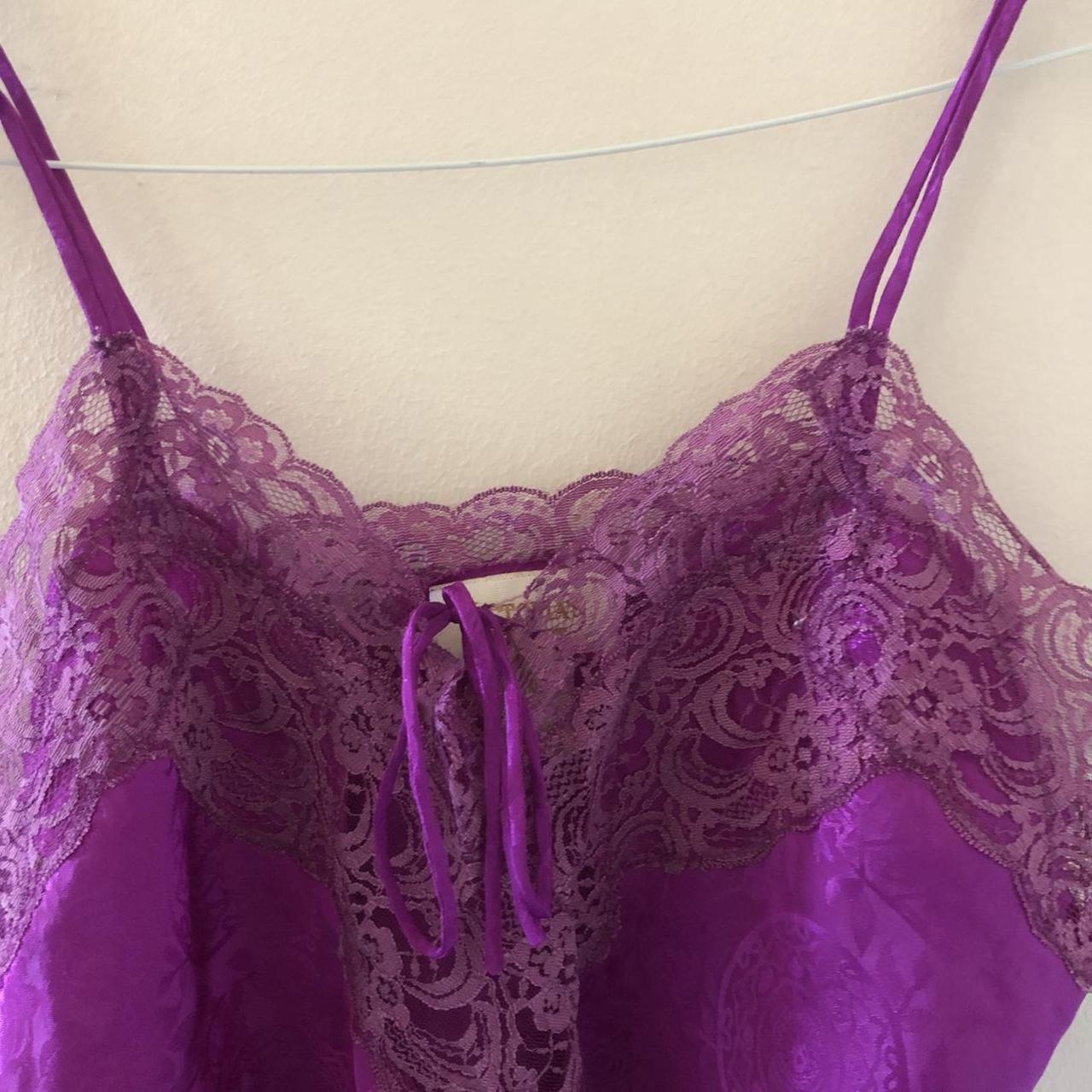 Victoria’s Secret lace purple silky cami top, very... - Depop