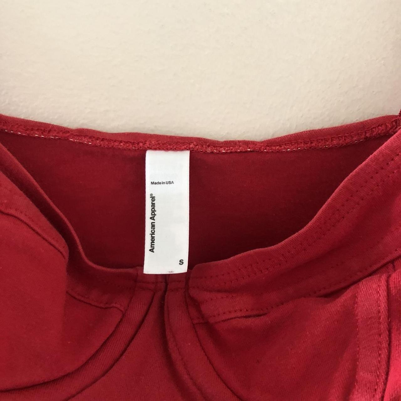 Incredible red bustier American Apparel wired mini... - Depop