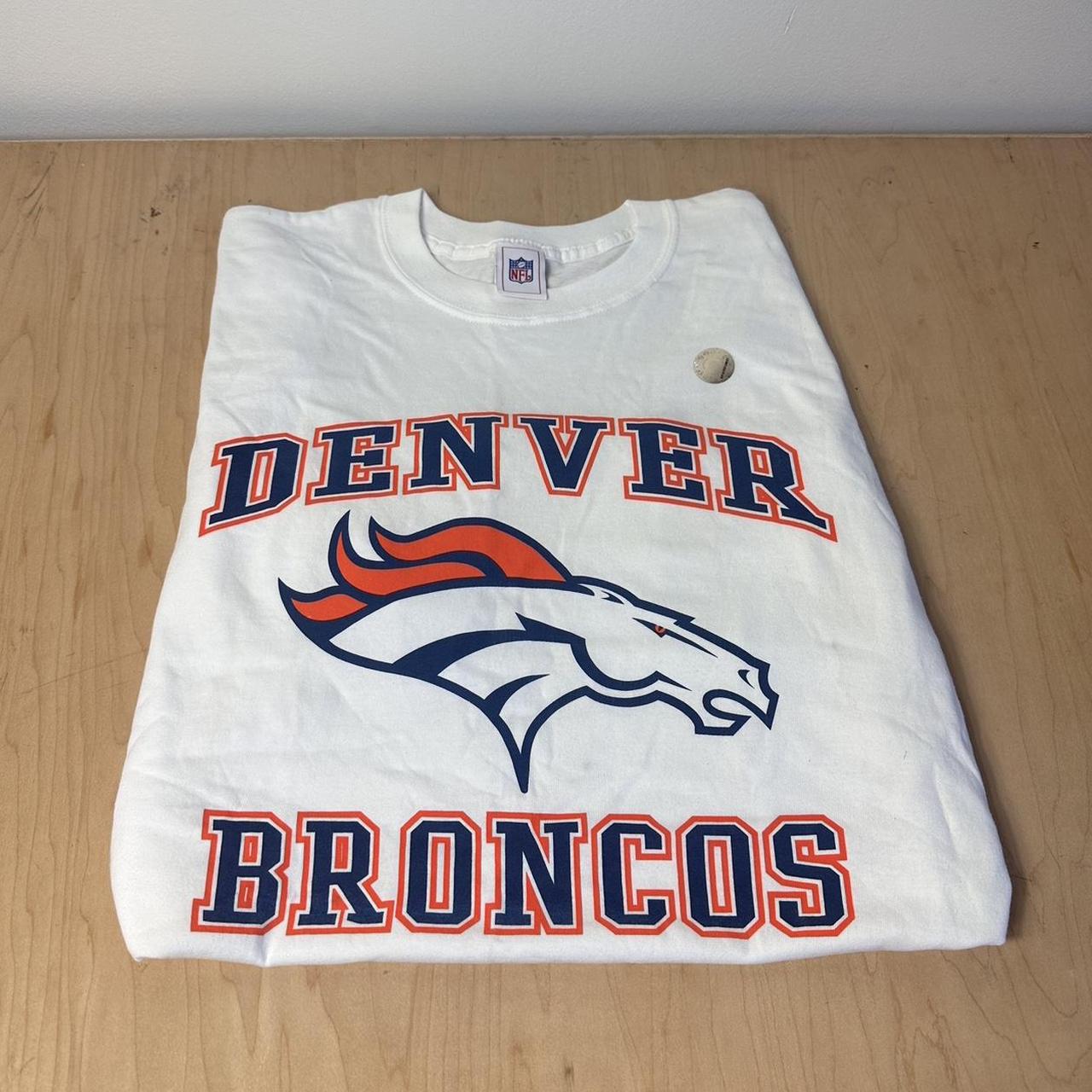 Y2K Denver Broncos Navy Tee This NFL Shop shirt is - Depop