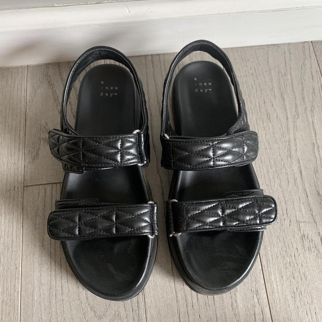 Faux leather strap on sandals perfect for summer!... Depop