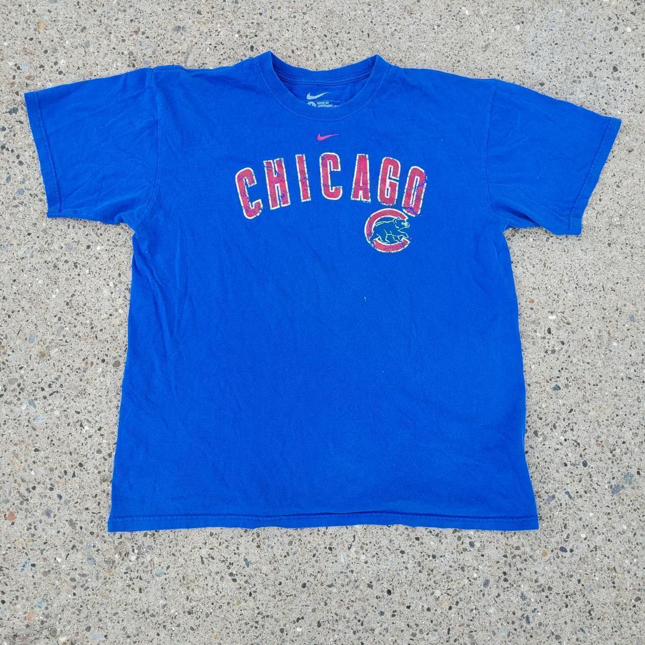 Chicago Cubs Center Swoosh Tee Free shipping USA - - Depop
