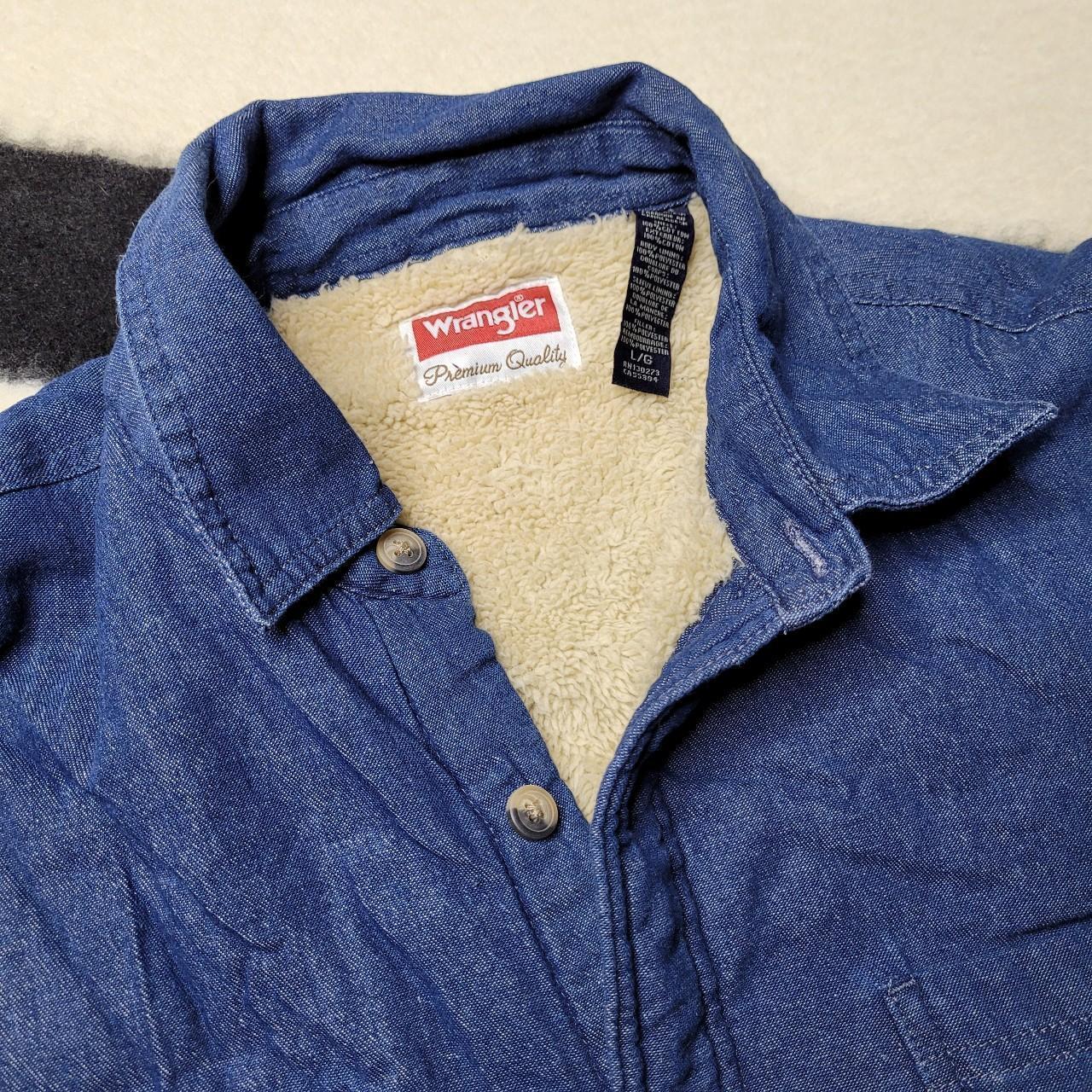 Vintage Blue Sherpa Lined Denim Work Jacket