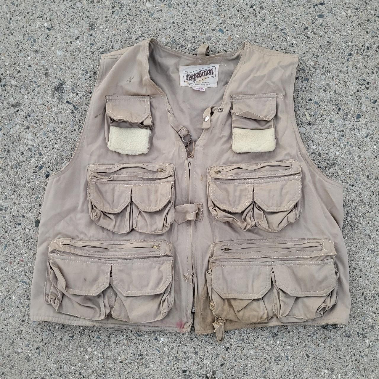 Vintage 80s Fly Fishing Utility Vest, Free shipping