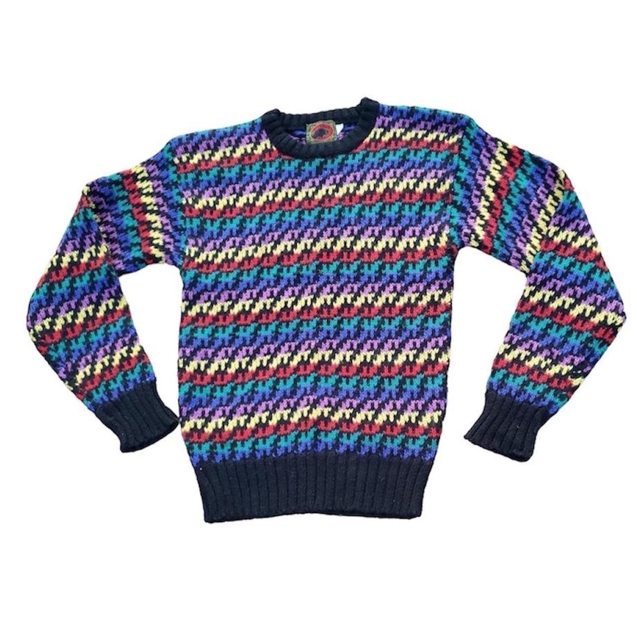 Vintage 80s Rainbow Sweater Small This crazy. Depop