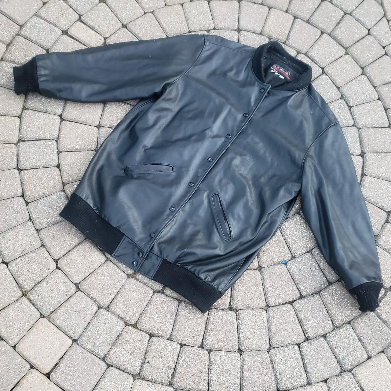 Vintage 90s Brooks Leather Biker Jacket Sized. Depop