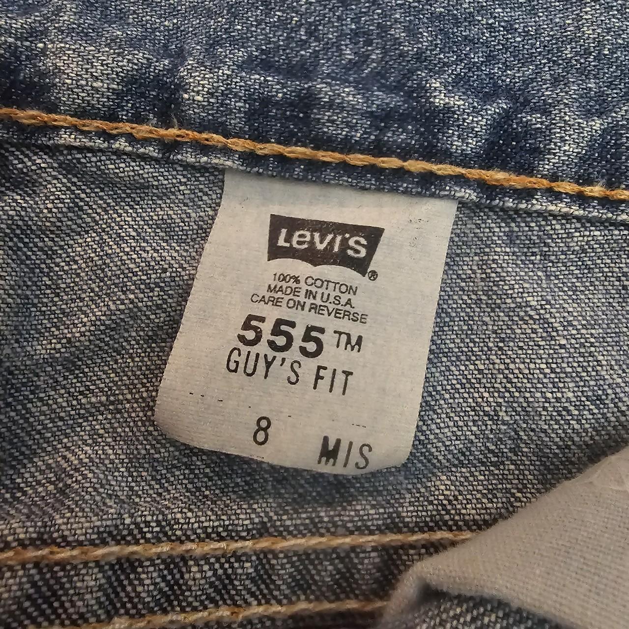 Vintage 90s Levi's 555 Denim Fringe Shorts Free... - Depop