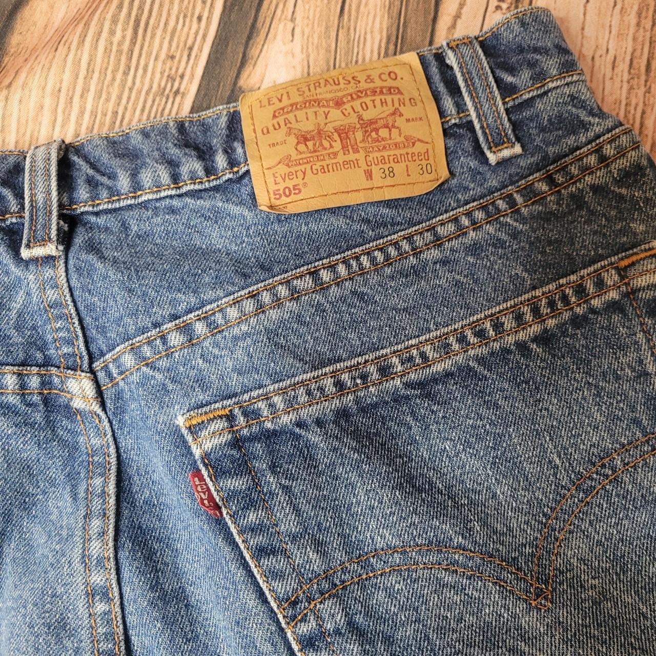 Levi's, vintage 505 blue jeans size hot 38x30, made in USA