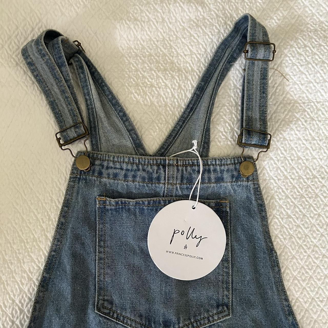 princess polly denim overall dress, fits roughly... Depop