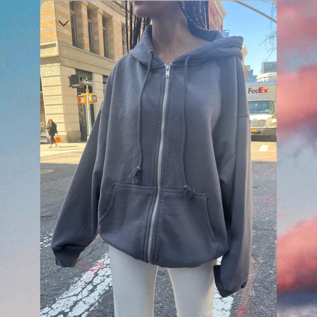 Brandy Melville Oversized Christy Hoodie Dark... Depop