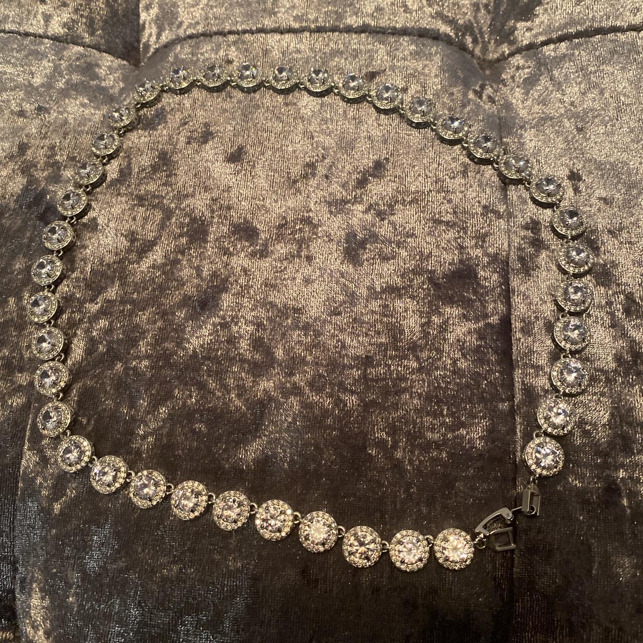 Blingy dimantie tennis necklace dupe Stainless... Depop