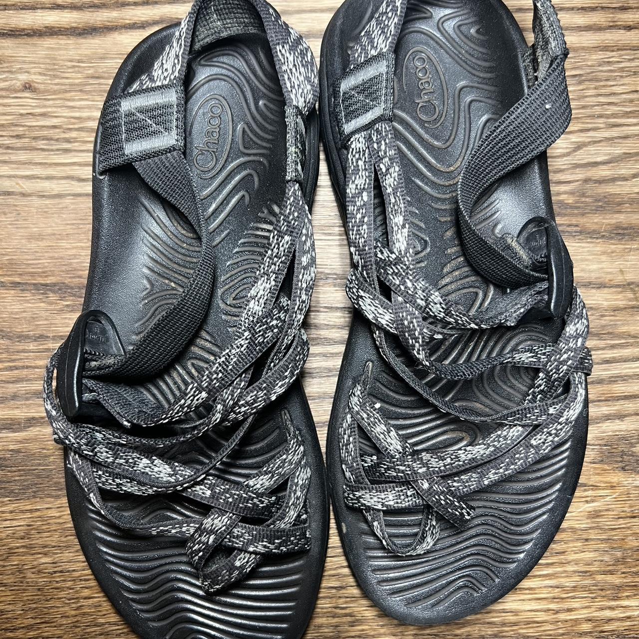 Black and Grey Chacos Gently used Chacos I bought Depop