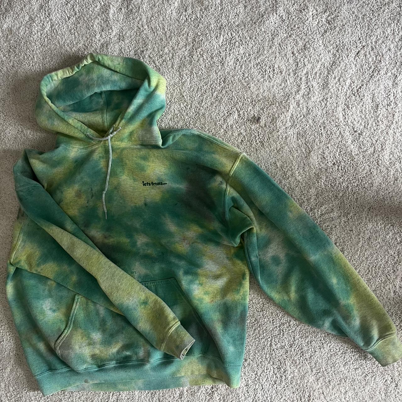 Iets frans green tye dye large hoodie urban... - Depop