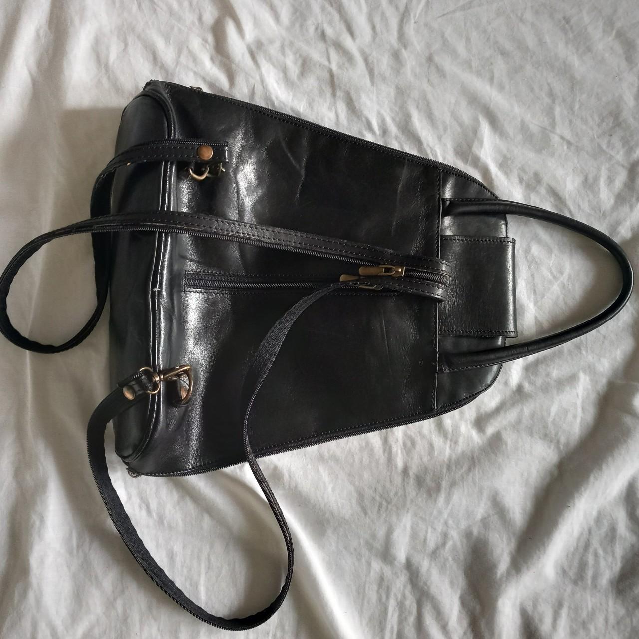 Black vintage bag -conti osvaldo brand -lots of... - Depop