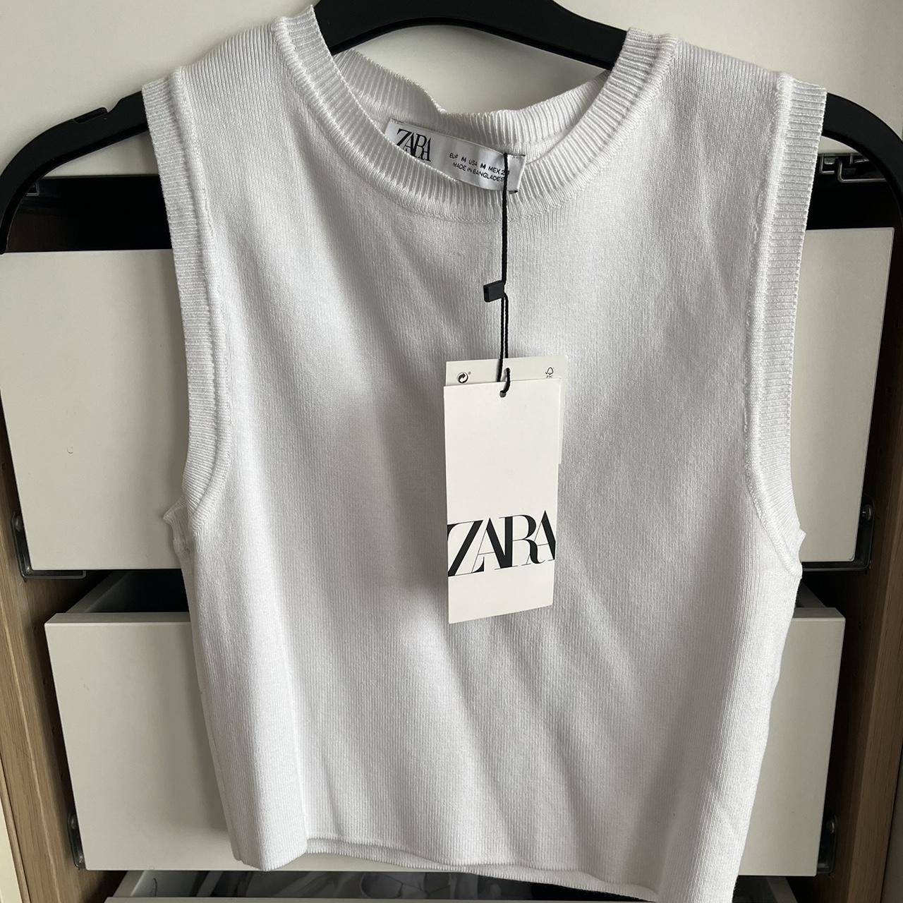 Zara white cropped tank Brand new labels attached... Depop