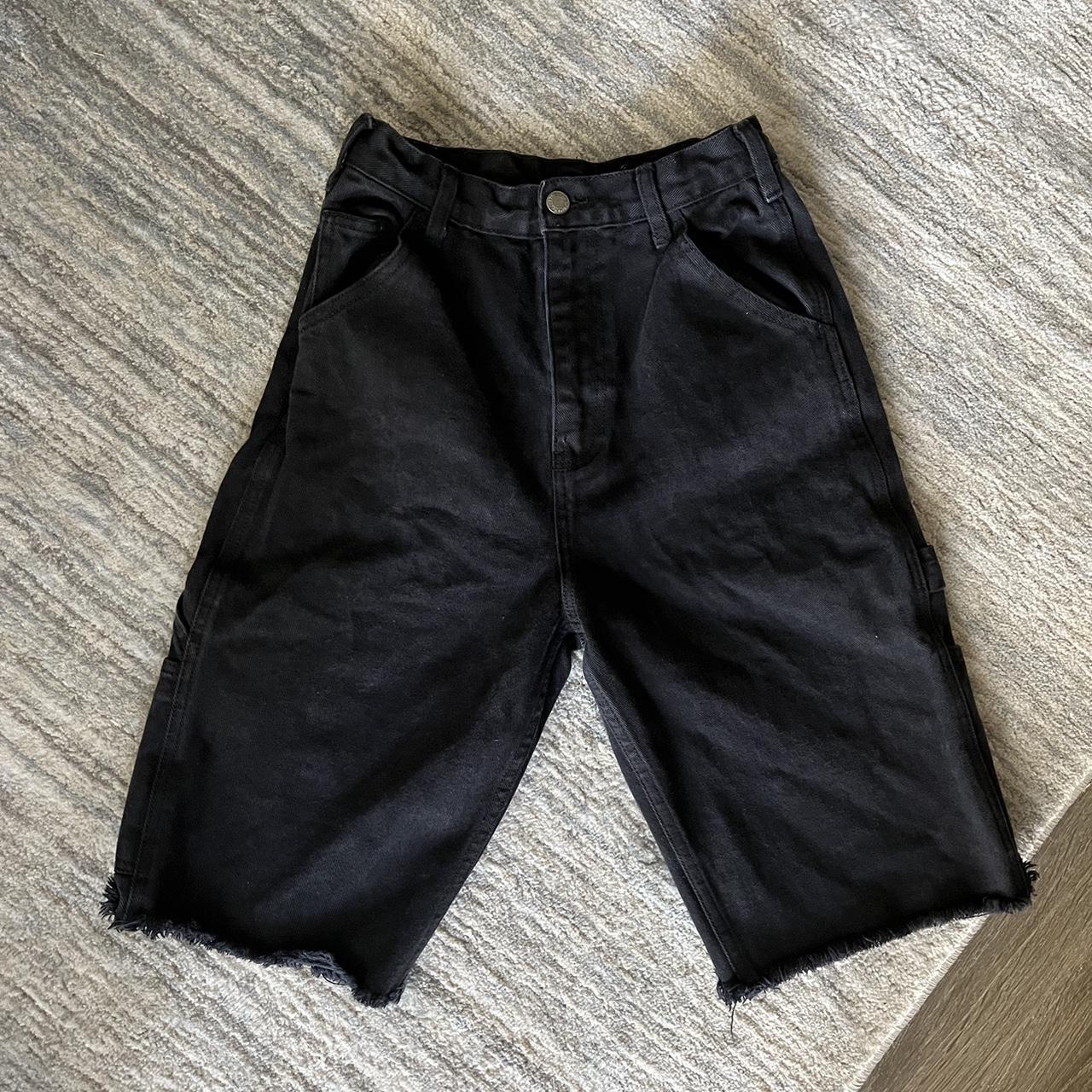 Brandy Melville Cargo Jorts Black Denim Jean Shorts... Depop