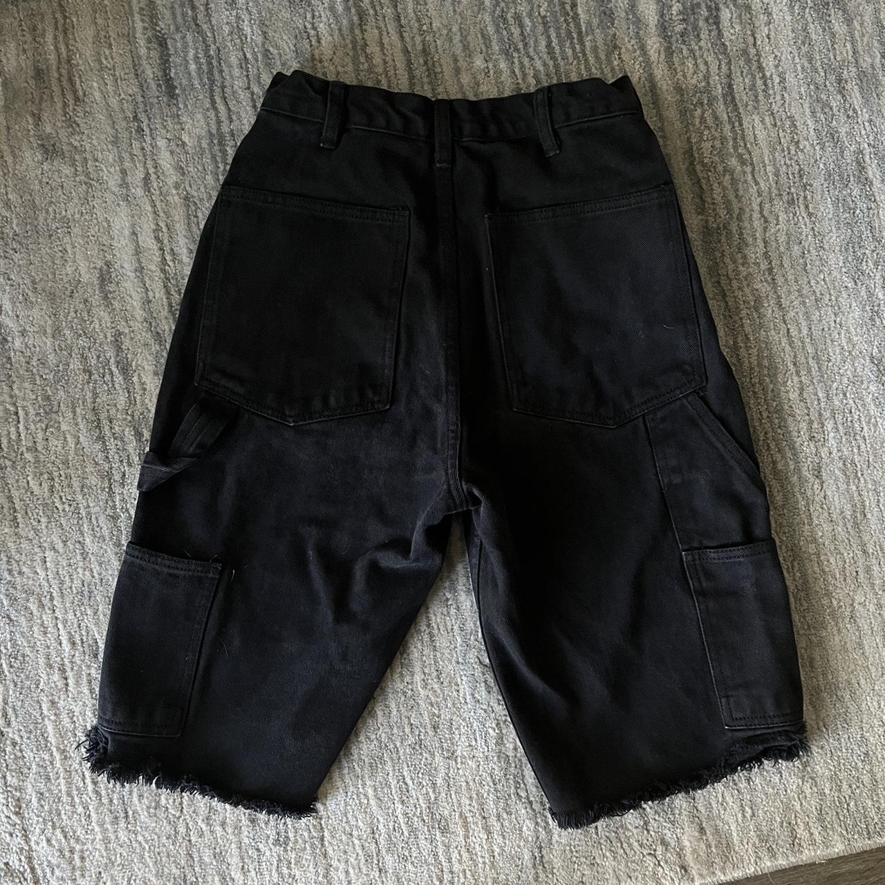 Brandy Melville Cargo Jorts Black Denim Jean Shorts... Depop