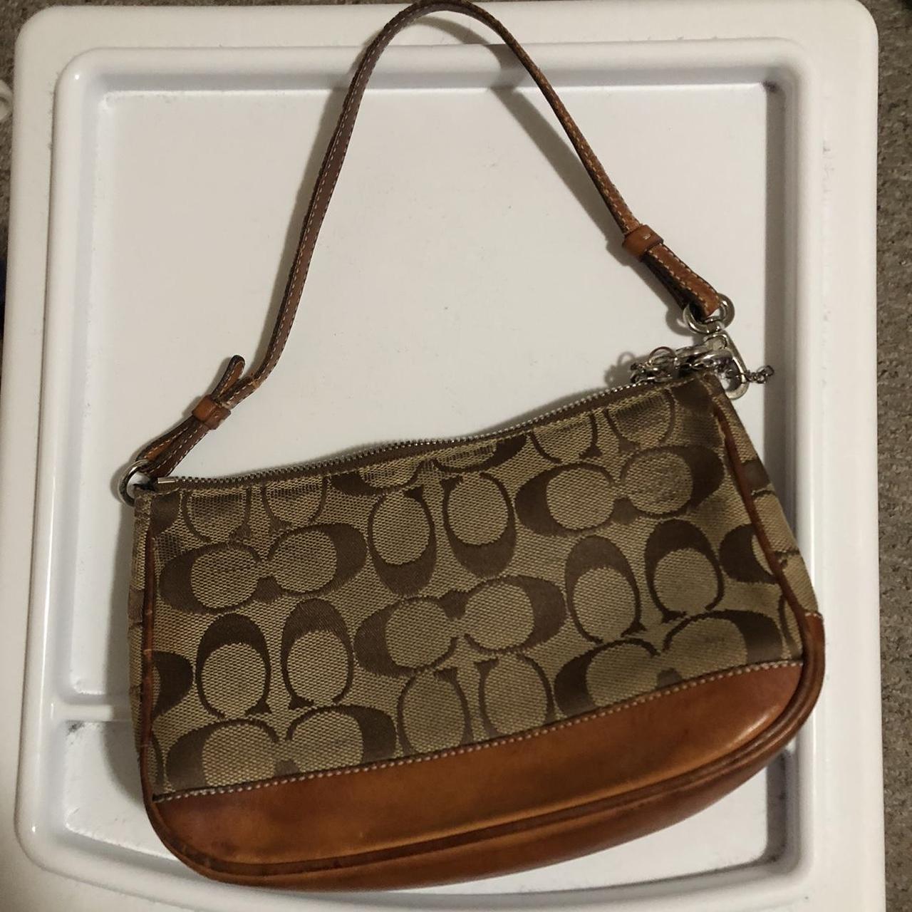 small brown coach handbag 👜 super cute but handle... - Depop