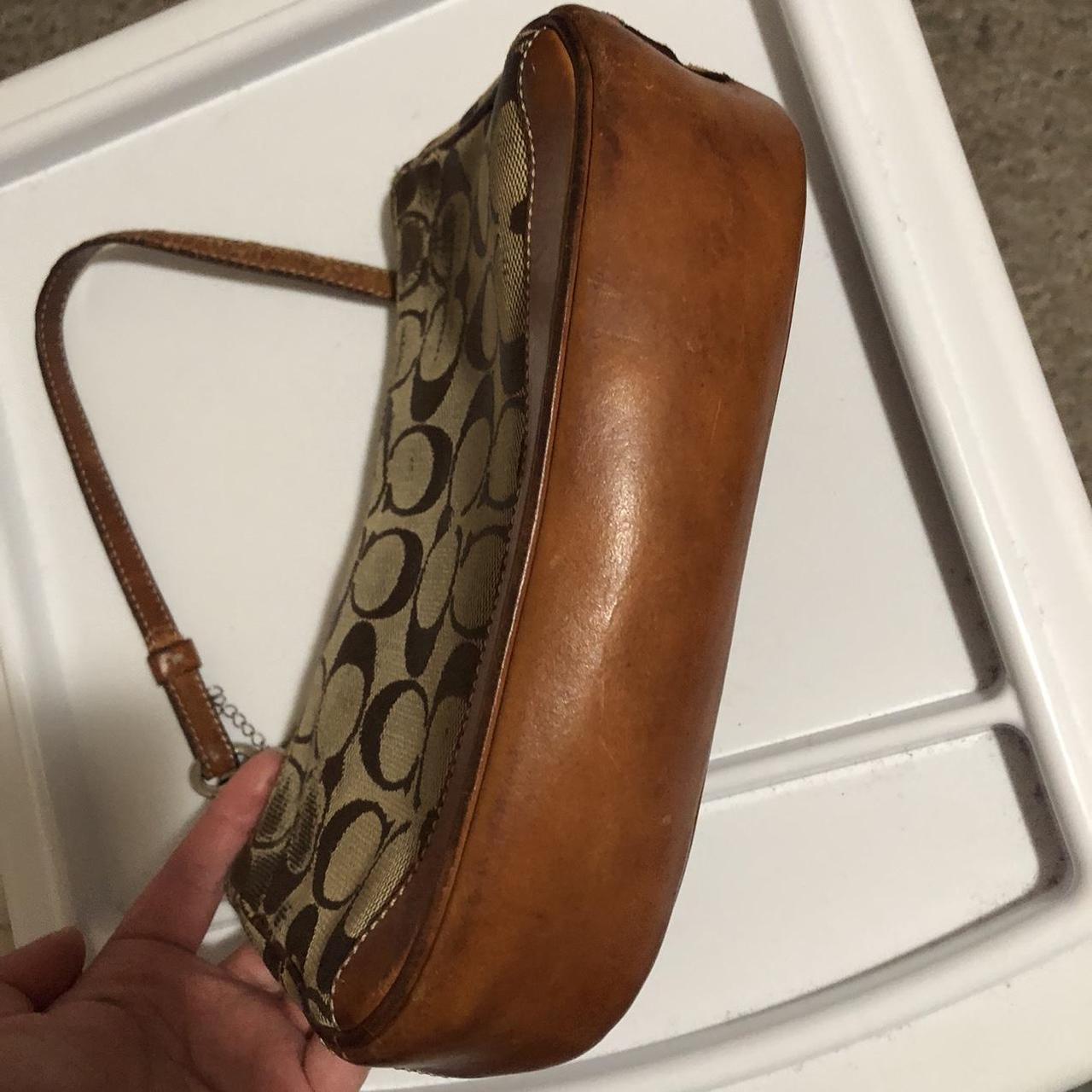 Small Brown Coach Handbag 👜 Super Cute But Handle - Depop