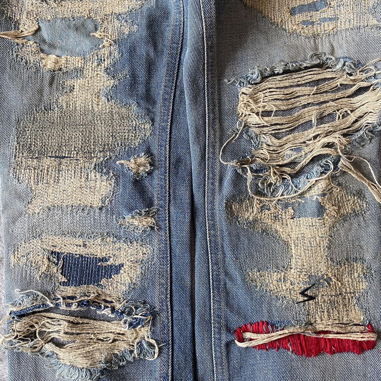 Undercover 68 Red Yarn Denim AW04 size 29 labeled as | Depop