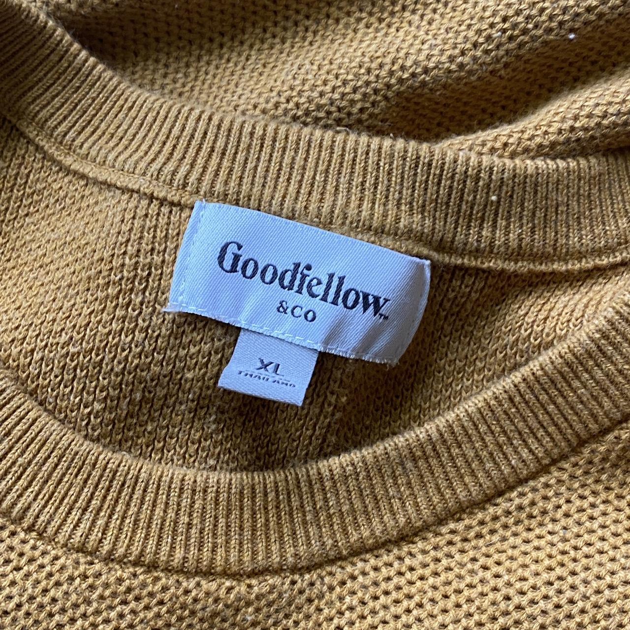 gold / yellow men’s sweater goodfellow & co (size... Depop