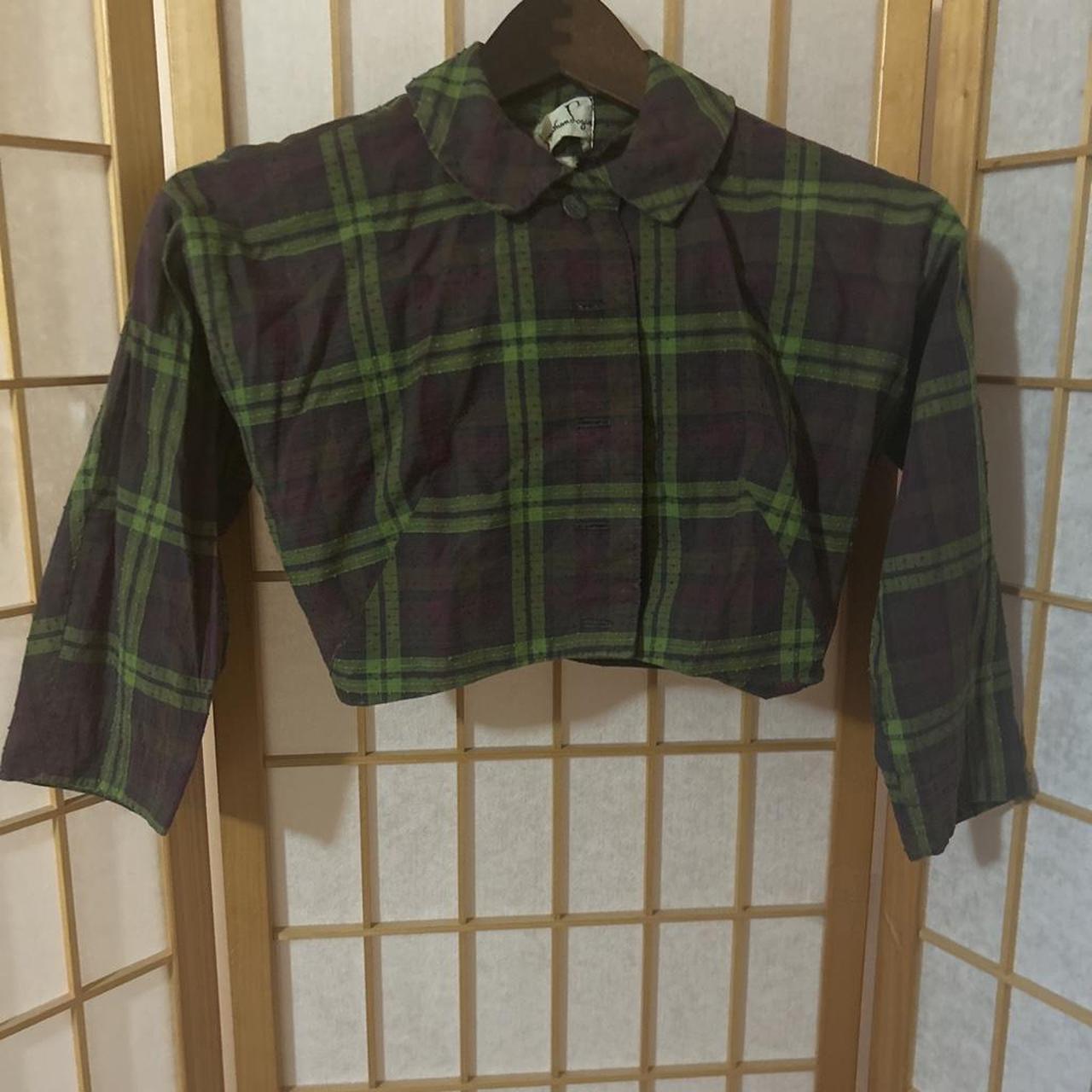 Jonathan logan women's vintage preloved green and purple preppy y2_k retro jacket