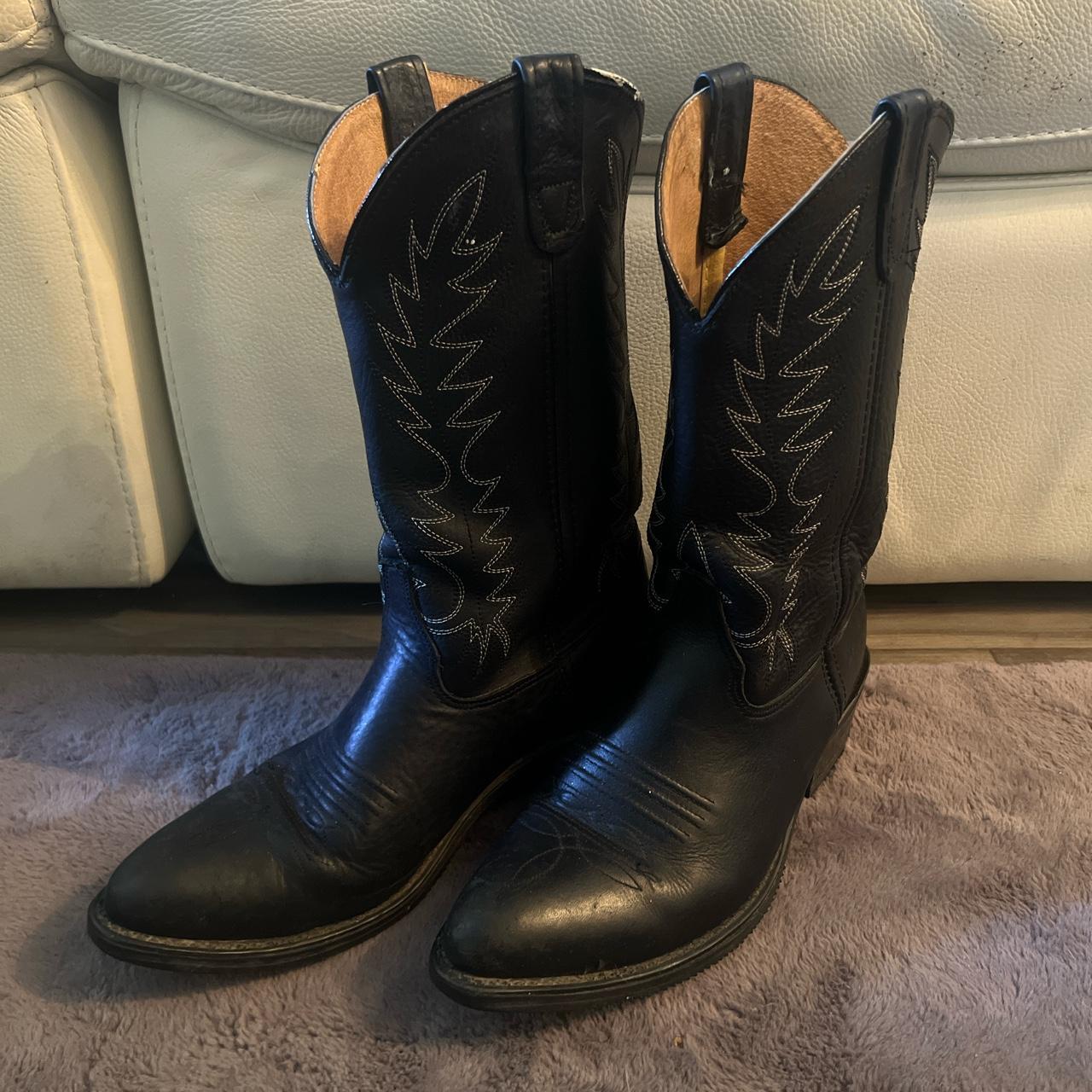 Black Western Style Cowboy Boots size 10 Barley worn... - Depop