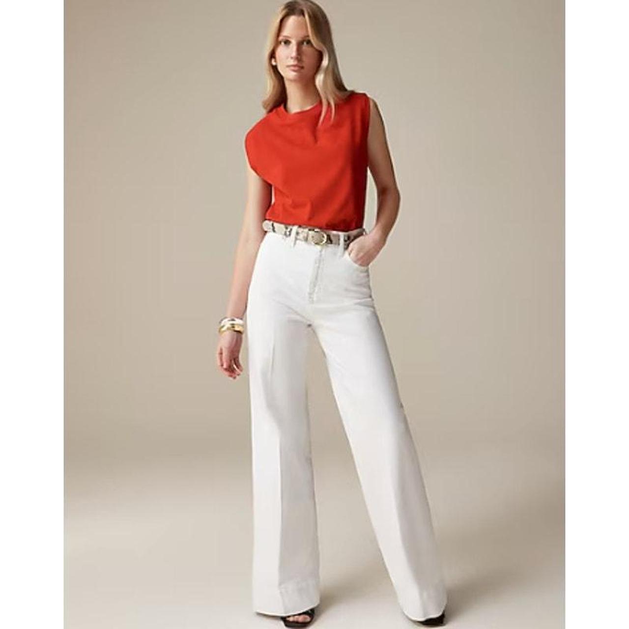 J crew wide leg trouser jean best sale