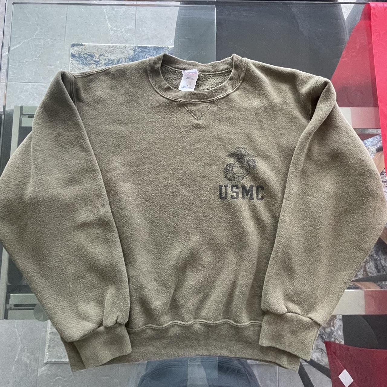 Vintage marines USMC sweater crewneck Made in USA - Depop