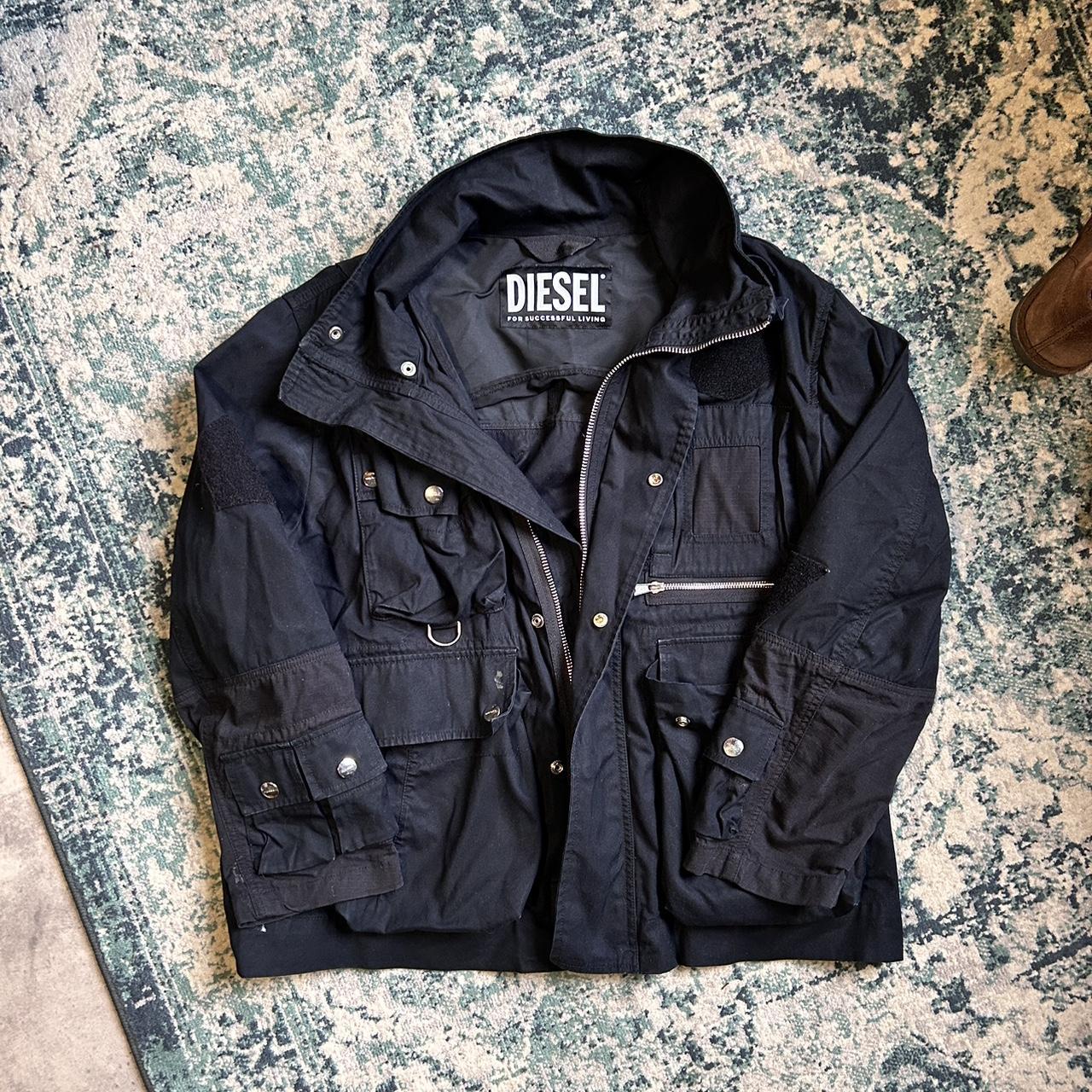 Diesel Pocket Patch Logo Military Jacket Central Depop