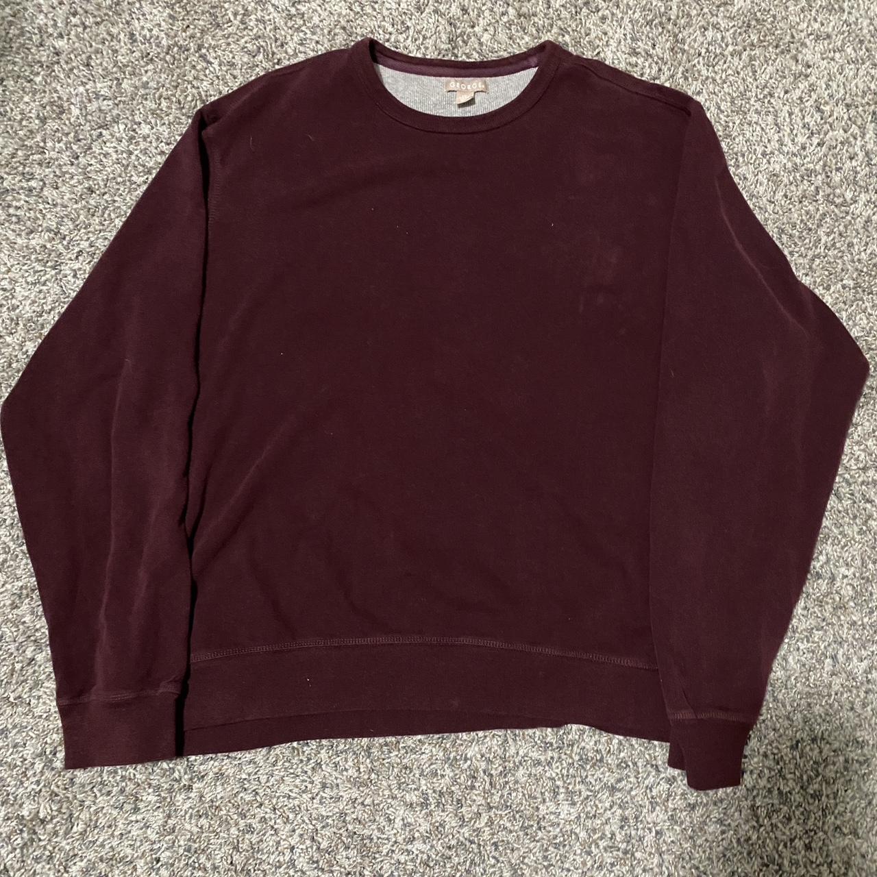 George Men's Burgundy Sweatshirt | Depop